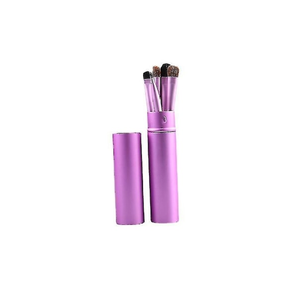 Resor Bärbar Mini Eye Makeup Brush Set Beauty Brush Tool 5 delar (lila) Purple