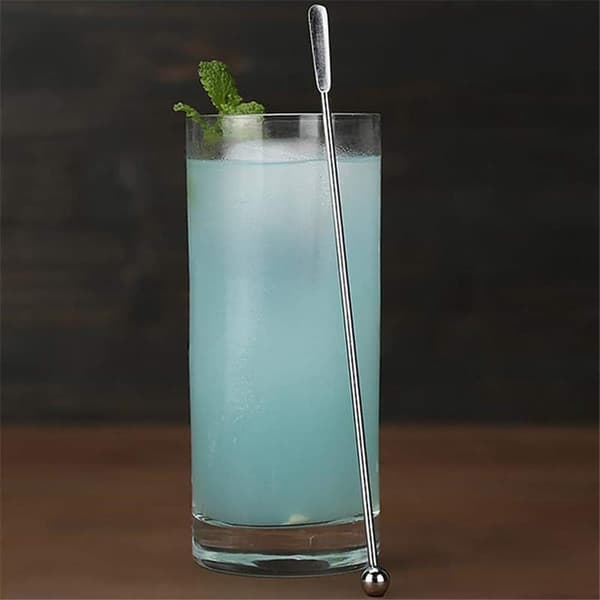 10 stk. cocktailpinde i rustfrit stål med små rektangulære padler