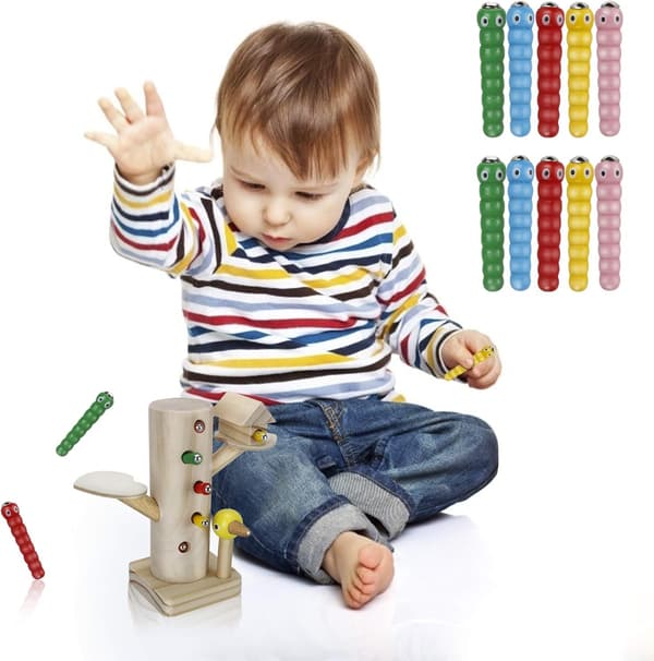 Magnetiskt leksaksspel för barn 3 år, hackspettfångarleksak Montessori-leksaker