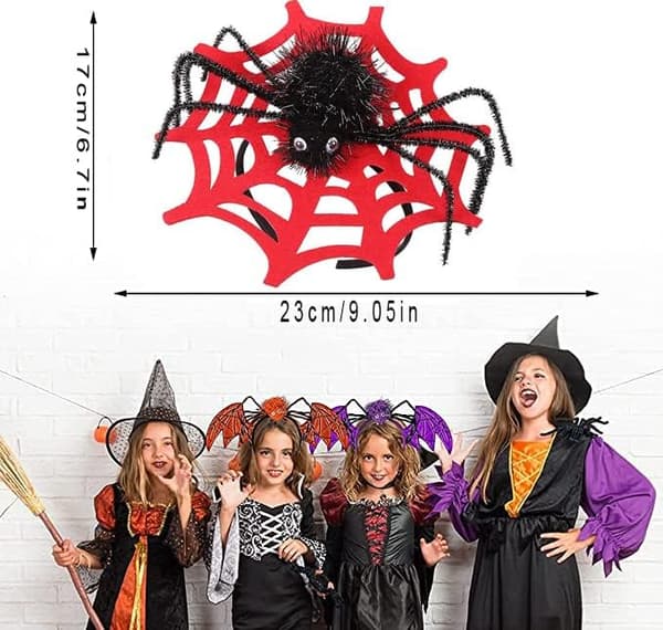 3 Stykker Halloween Kostume Heksehat Edderkop Hår Tilbehør Hårbånd