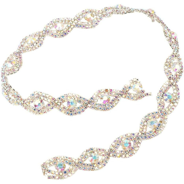 Rhinestonekedja 1Yard DIY Dekor 1,5cm Bredd Bälte Sytillbehör color 2