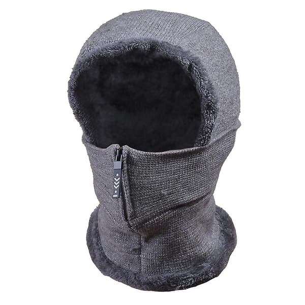 Dam vinterhalsduk munskydd fleece varm stickad mössa 1 st (grå)