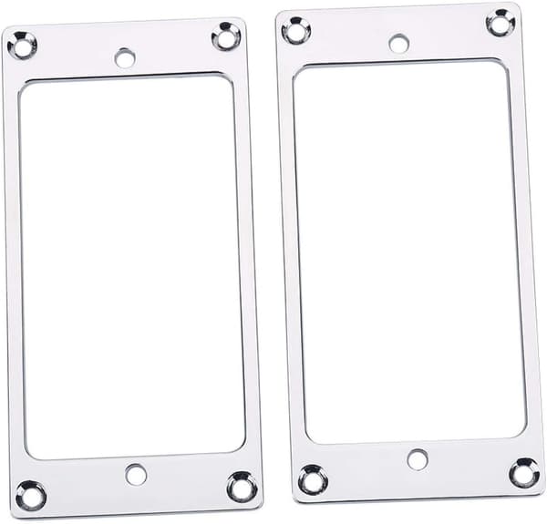 2 st pickup metall pickup ringar, platta humbucker monteringsring för elgitarr (silver) Silver