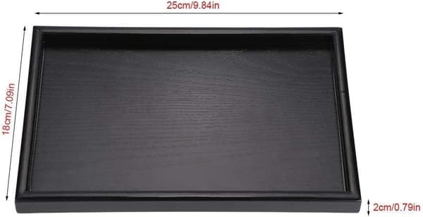 Træ rektangulær tebakke restaurant serveringsbakker tallerken kaffe snack mad måltider (25 * 18 * 2 cm)