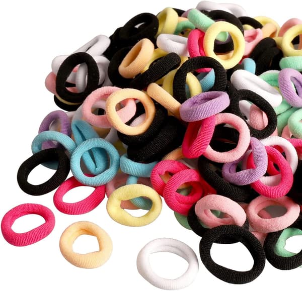 200 stk. elastisk hår til børn, mini elastiske hårbånd farverige til små piger