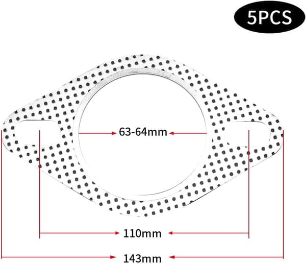 5 st 2,5\" Aluminiumlegering Avgasgrenrör Downpipe Grenrör Samlare Flänspackning 2 Bult