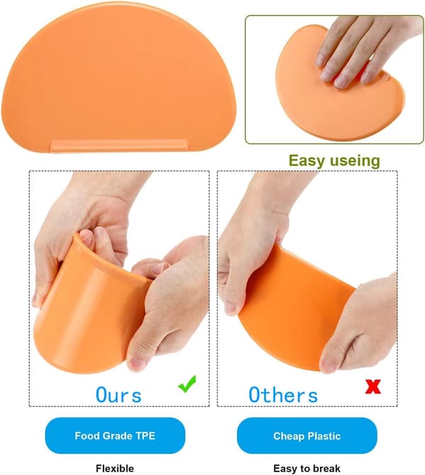 2 st Degskrapa i plast, 15,8x10,3 cm (orange, vit)