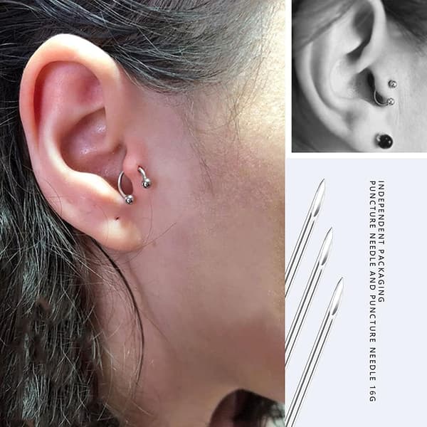 10 stk. piercingnåler 16g sterile engangs tatoveringstilbehør piercingnåler 16g