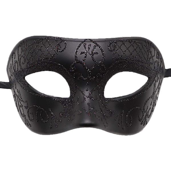 Par Maskerad Mask Metall Järn Fjäril Bal Mask (Svart) 2 Stycken black