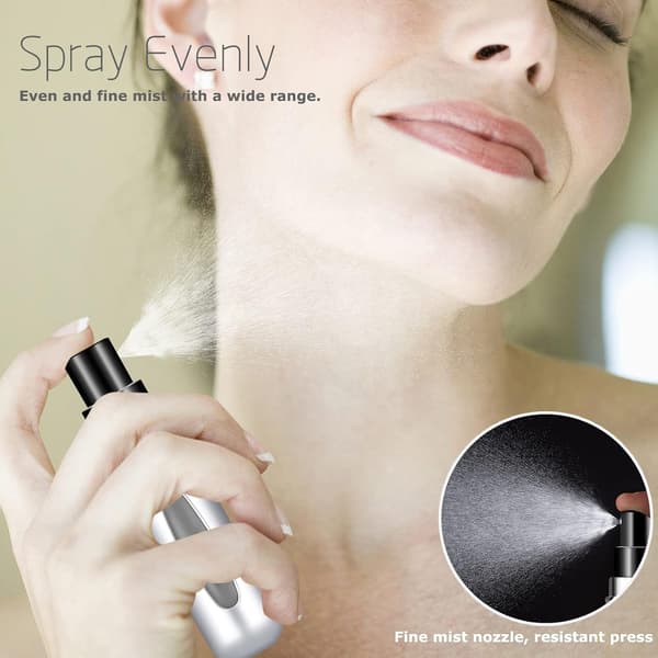2 stk. påfyllbare parfymeflasker, bærbare mini separate parfymeflasker, reise- og utfluktspraydispensere 5 ml/0,2 oz (sølv) Silver