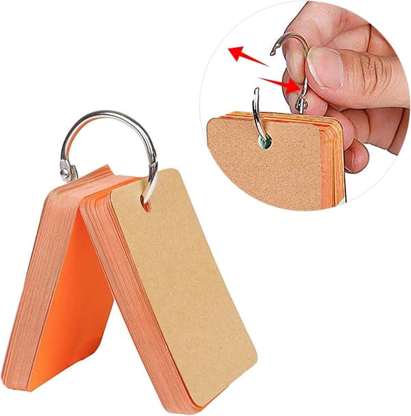 7 stk. flerfarvede notesblokke, studiekort med metalbindering
