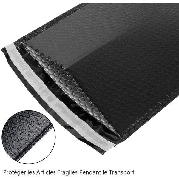 25 st bubbelkuvert, vadderade kuvert 10 x 13 tum/ 254 x 330 mm, Vattentäta Expeditionskuvert - Svart