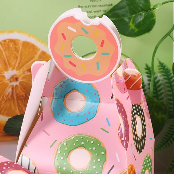 50 stk. papir cupcake-bokser individuelle bryllupskakebokser til gjester (rosa smultring)