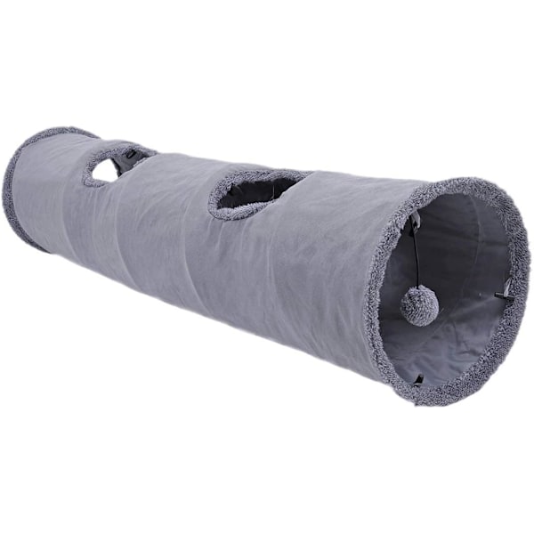 Hopfällbar kattunnel, kattunnel för lek, hållbar mocka, gömställe för husdjur, skrynklig tunnel, S color 1