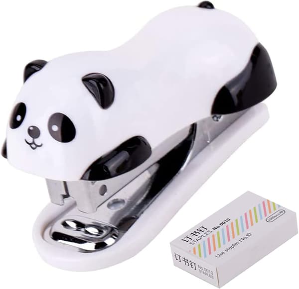 Mini Panda Skrivebordsstifter med 1000 stk. nr. 10 stifter og binders