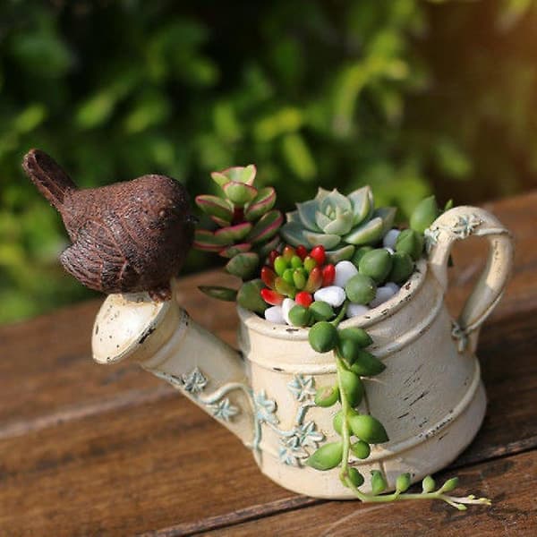 Fågeltillbehör Succulent Mini Resin Planter Växtbehållare (A) 1 st