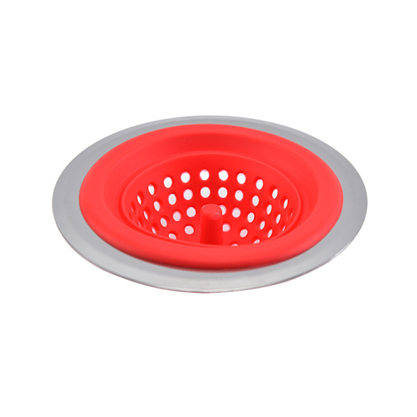 Flexibel silikon och rostfritt stål diskhossil (röd) Red