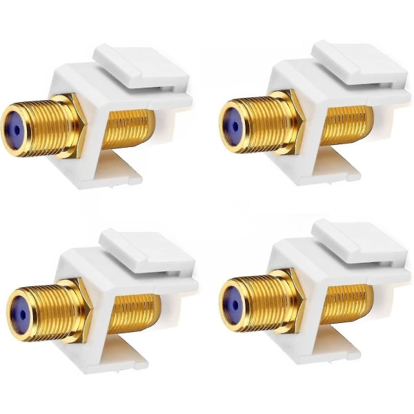 4-pack guldpläterad RG6 Jack Insert Väggplatta Koax F-typ Anslutning