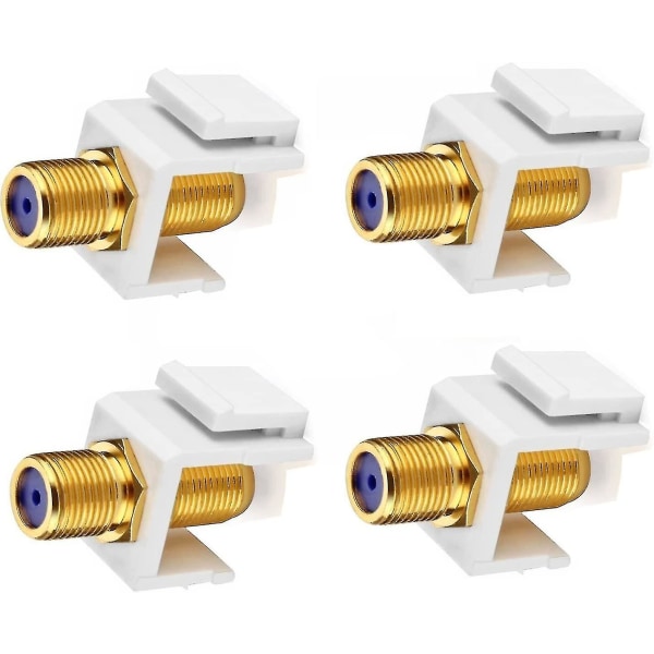 4-pack guldpläterad RG6 Jack Insert Wall Plate Coax F-Type Connector
