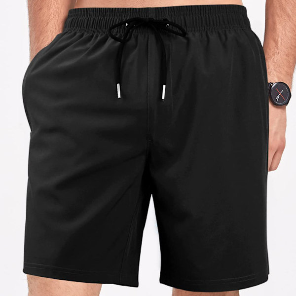 Badbyxor för män med kompressionsfoder, andningsbara badshorts, herrshorts för träning