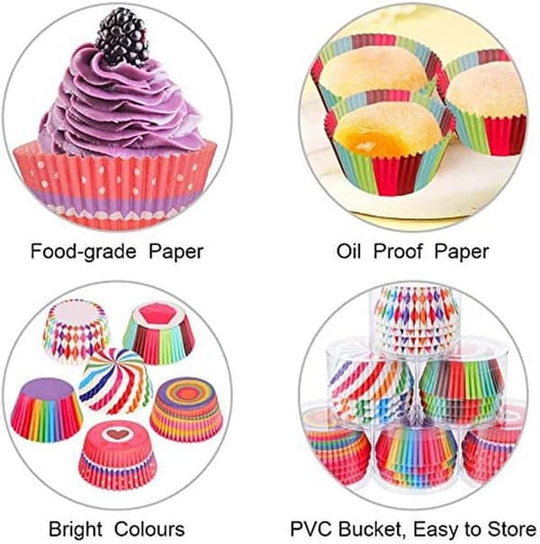 600 stykker muffinforme papir bageforme cupcake regnbue papir faldt liners wrapper