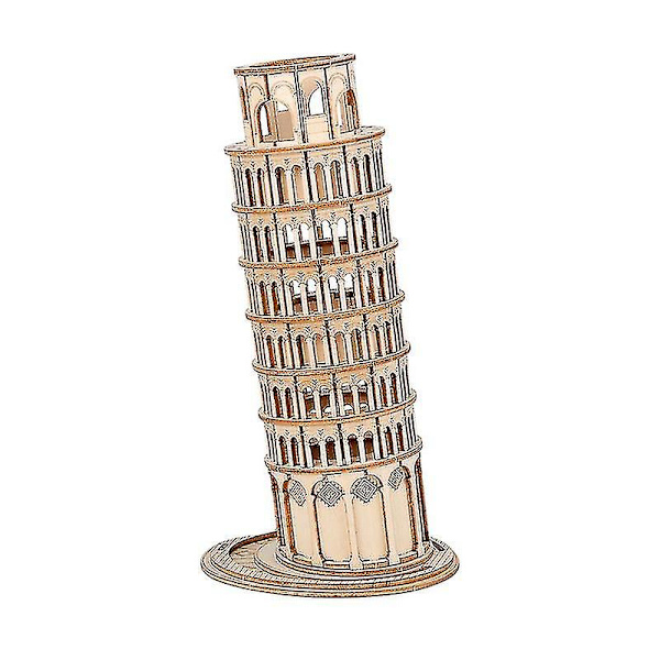 3D-träpussel för vuxna, DIY-byggsatser Present till vuxna - Lutande tornet i Pisa