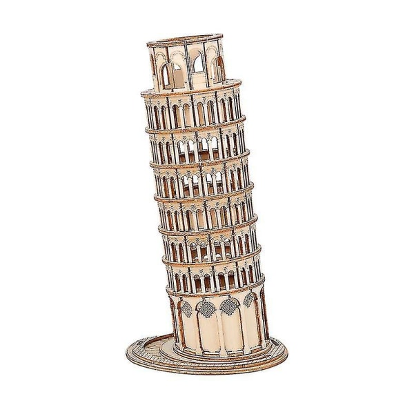 3D träpussel för vuxna, gör-det-själv-kit present för vuxna - lutande tornet i Pisa