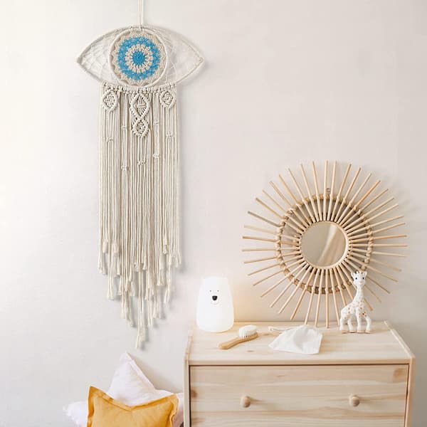 Boho drømmefanger, håndlavet øjevægdekoration (ondt udseende drømmefanger) 90 * 35 cm