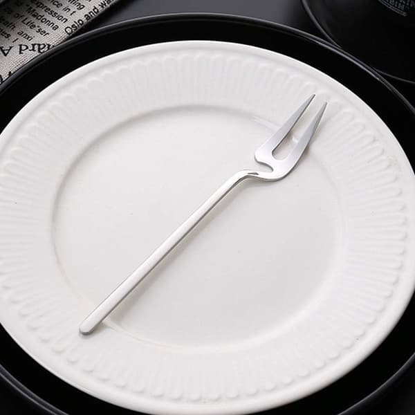 8 stk. dessertgafler og -skeer i rustfrit stål til dessert, te, kaffe, forret (sølv) silver