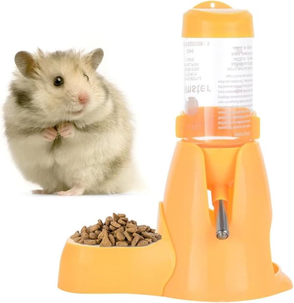 80 ml 3-i-1 Hamster Automatisk Roll-On Drikker Kæledyrsfoderbeholder Base (gul) yellow 80ml
