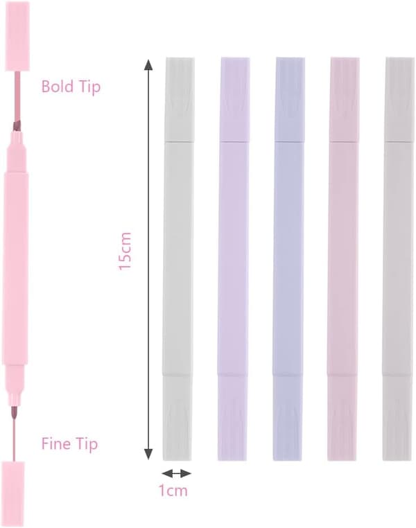 Pastellfärgad highlighter, 6-pack dubbelsidig highlighter, bibelmarkeringsfärg