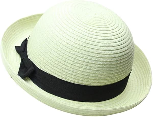 Melonhat, sommerstråhat til kvinder, sommerhat, solhat, havehat (56-58 cm, hvid) white