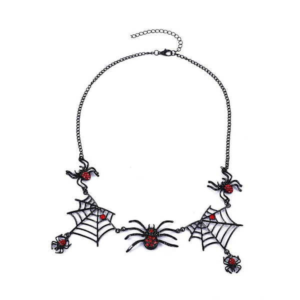 1 st Halloween Tarantula Crystal Diamond Spider Web Halsband