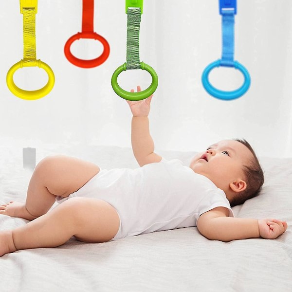 8 st baby spjälsäng dra ringar, 4 färger baby säng stå upp ringar baby säng gå assistent