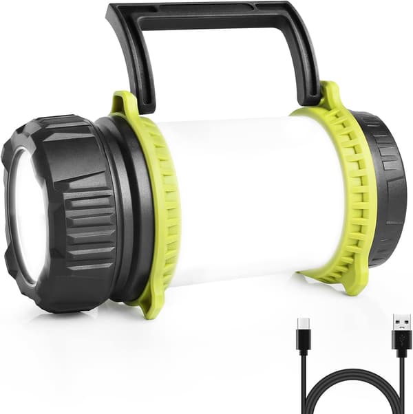 Oppladbare campinglys, lyssterk oppladbar LED-lommelykt, dimbar campinglykt med 5 moduser