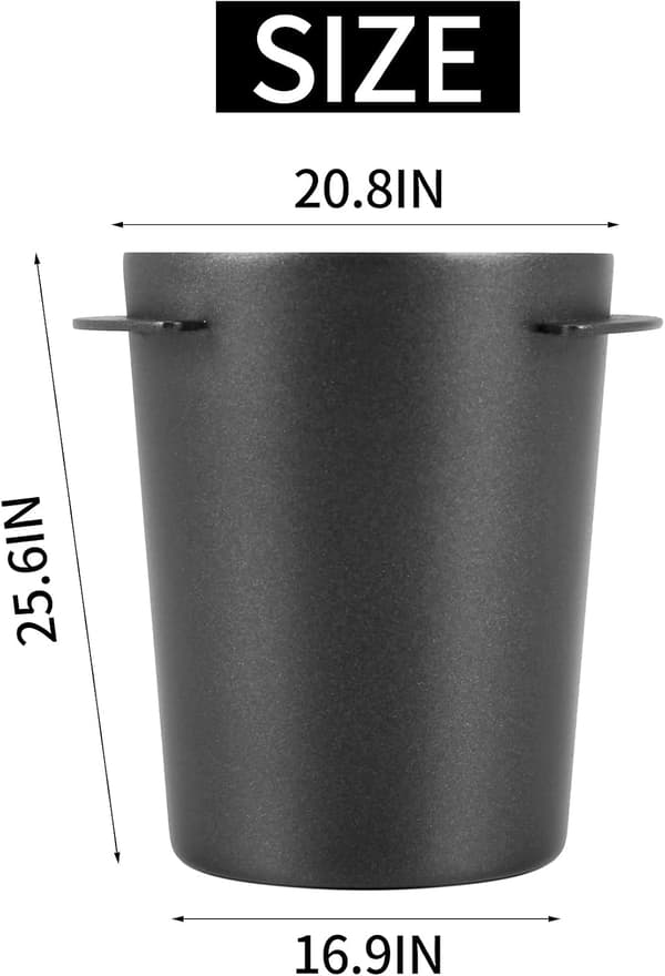 Doseringsskål i rustfrit stål, kaffesnus, kop, pulverføder kaffemoser (54 mm, sort)