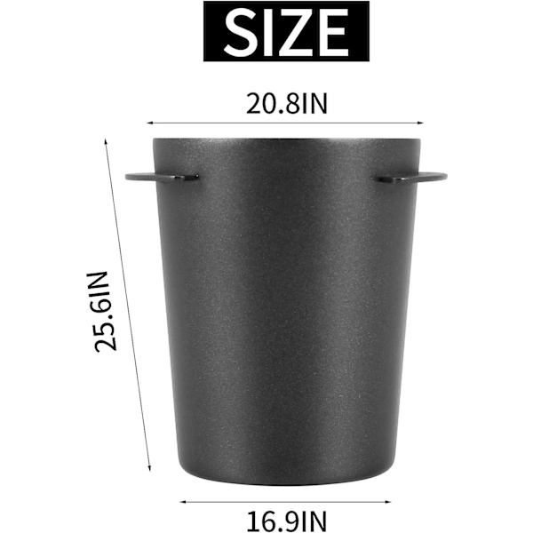 Rostfri doseringsskål, kaffesnuffs, kopp, pulvermatare kaffemaskin (54 mm, svart)