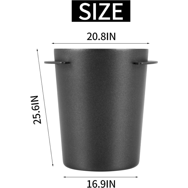 rostfri doseringsskål, kaffesnus, kopp, pulvermatare kaffemaskin (54 mm, svart)