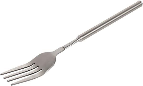 Stærk og holdbar udtrækkelig gaffel i rustfrit stål til grillredskaber 1 stk.