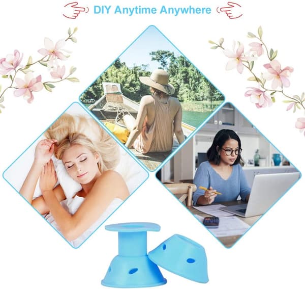 DIY Silikon Krølltang Verktøy Oppbevaringspose (20 store + 20 små) - Blå