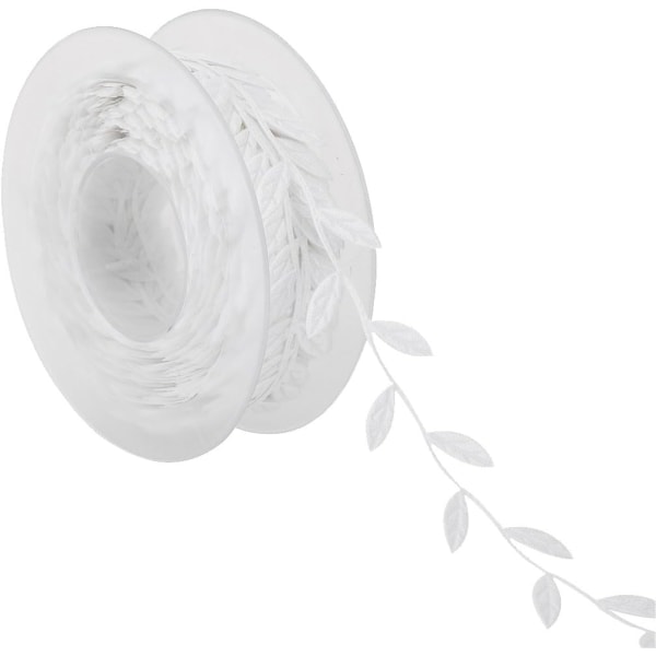 15 m Lace Edge Craft Leaf Rotting Garland Ribbon DIY Leaf Dekorativt band (Vit) White