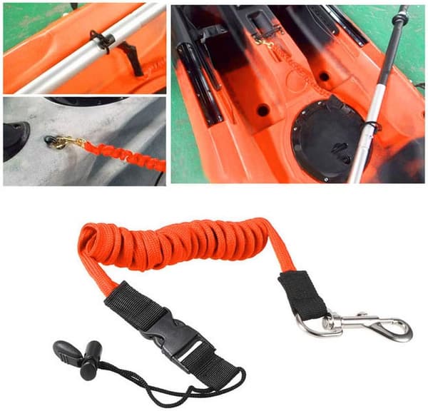 2-delt kajakkpadle elastiske stropper elastisk kajakkpadle-snor tilbehør (rød) Red