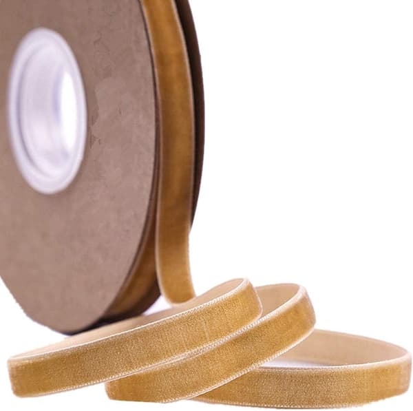 Enkel-sidig sammet flockad band sytillbehör (10 mm bredd, brun)