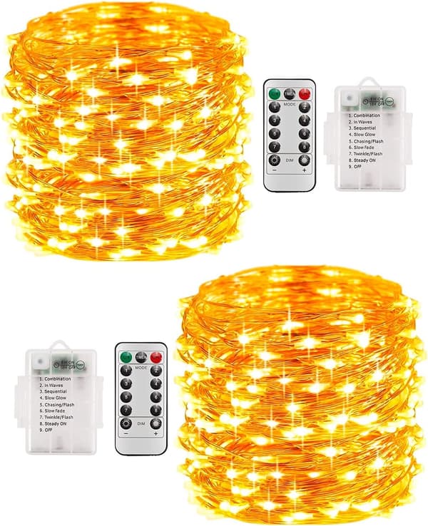 2 st 10M 100 Micro LED Fe-ljus Koppartråd Vattentät IP68