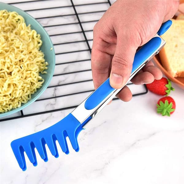 Non-Stick Silikone Nudel Tang Rustfrit Stål Grill Spaghetti Klips
