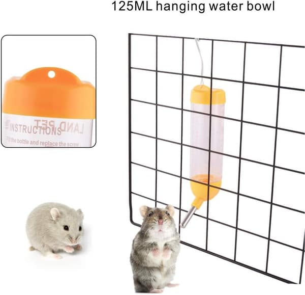 125 ml 3-i-1 Hamster Automatisk Roll-On Drikkedunk Kæledyrsfoderbeholder Base (gul) yellow 125ml