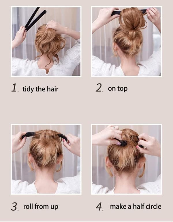 2 st hårstylingtillbehör, Chignon Bun Maker Set, Girls Hair Chignon Braid Kit（Beige）