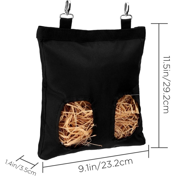 29,2x23,2x3,5 cm Påse med kille Hay Drong Bag Hanger, perfekt för små djur (svart)
