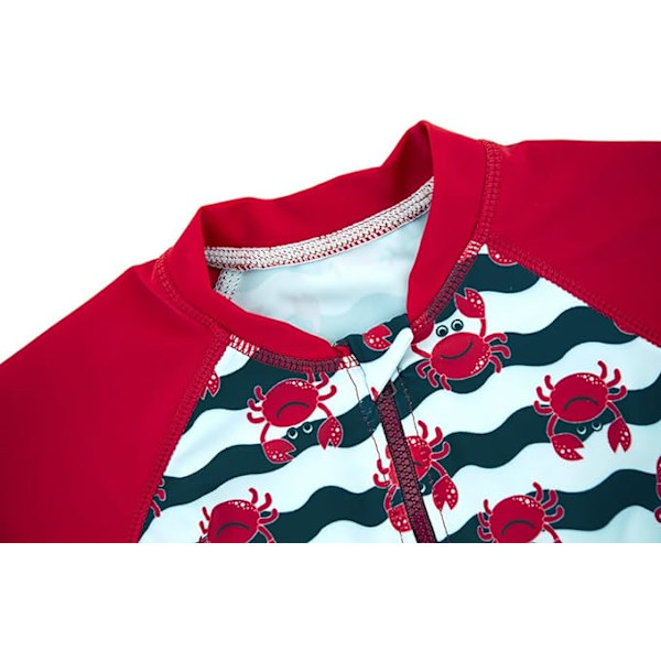 Pojkars badkläder med dragkedja, solskydd, badkläder (röd 12M) Red size 2