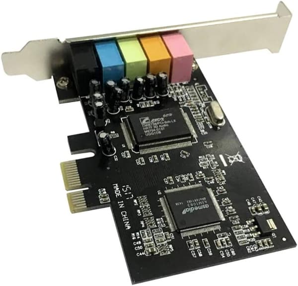 PCIe lydkort, 5.1 internt lydkort 3D stereo PCI-e lydkort med lavprofilbeslag